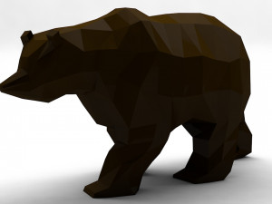 Grizzly bear cartoon low poly low-poly 3D Model