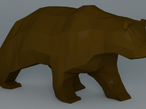 Grizzly bear cartoon low poly low-poly 3D-Modell