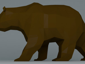 Grizzly bear cartoon low poly low-poly 3D-Modell