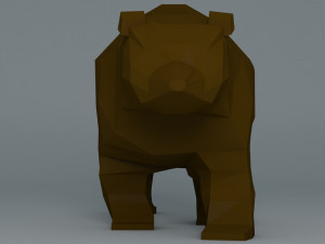 Grizzly bear cartoon low poly low-poly 3D-Modell