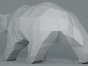 Grizzly bear cartoon low poly low-poly 3D-Modell