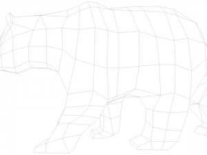 Grizzly bear cartoon low poly low-poly 3D-Modell