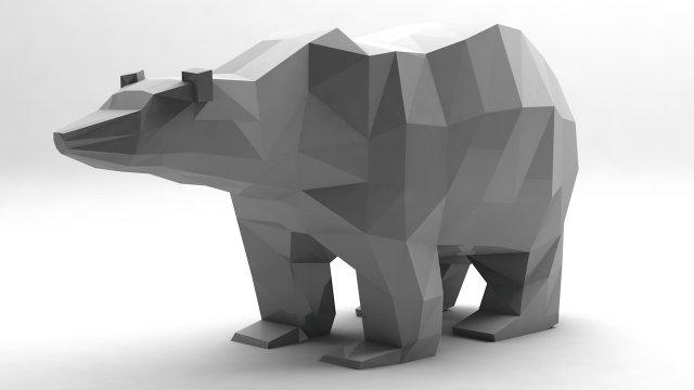 polar bear cartoon low poly low-poly Modèle 3D .c4d .max .obj .3ds .fbx .stl .blend 