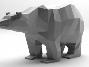 polar bear cartoon low poly low-poly Modello 3D