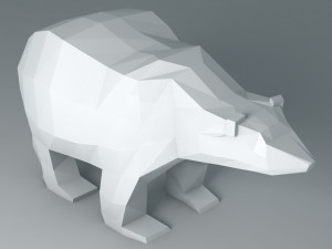 polar bear cartoon low poly low-poly Modèle 3D