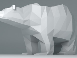 polar bear cartoon low poly low-poly Modèle 3D