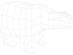 polar bear cartoon low poly low-poly Modèle 3D