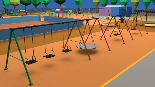 playground low poly low-poly Modelo 3D .c4d .max .obj .3ds .fbx .stl .blend 