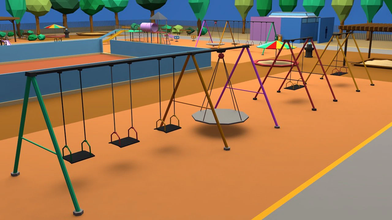 playground low poly low-poly 3D Model .c4d .max .obj .3ds .fbx .stl .blend 