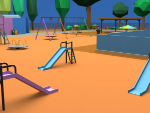playground low poly low-poly Modelo 3D