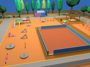 playground low poly low-poly Modelo 3D