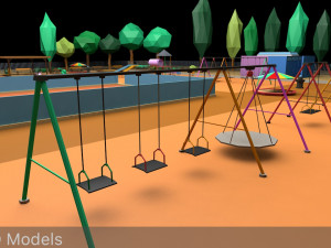 playground low poly low-poly Modelo 3D