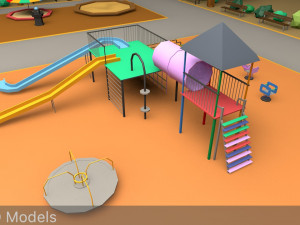 playground low poly low-poly Modelo 3D