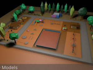 playground low poly low-poly Modelo 3D