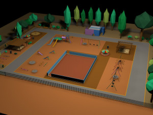 playground low poly low-poly Modelo 3D
