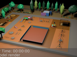 playground low poly low-poly Modelo 3D