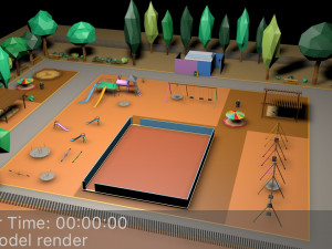 playground low poly low-poly Modelo 3D