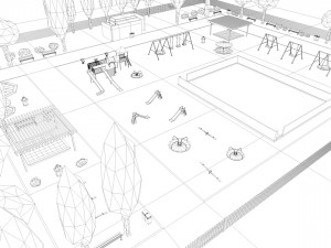 playground low poly low-poly Modelo 3D