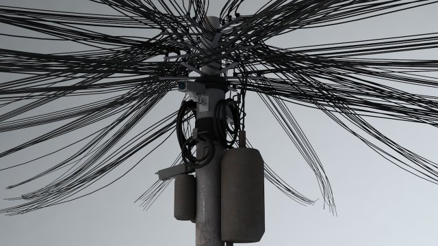 overhead electric cables system pbr Modelo 3D .c4d .max .obj .3ds .fbx .stl .blend 
