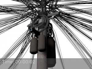 overhead electric cables system pbr Modelo 3D