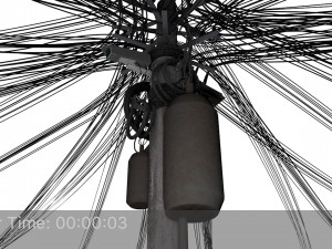 overhead electric cables system pbr Modelo 3D