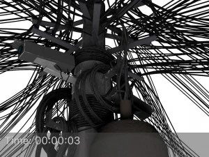 overhead electric cables system pbr 3D Model