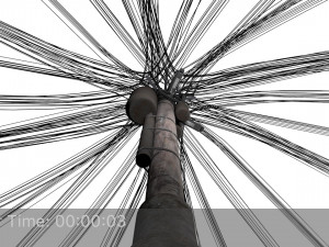 overhead electric cables system pbr Modelo 3D