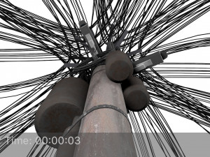 overhead electric cables system pbr Modelo 3D