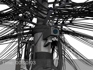 overhead electric cables system pbr Modelo 3D