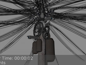 overhead electric cables system pbr Modelo 3D