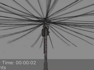overhead electric cables system pbr 3D Model