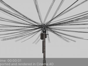 overhead electric cables system pbr Modelo 3D