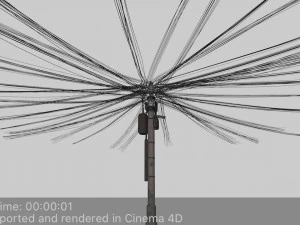 overhead electric cables system pbr 3D Model