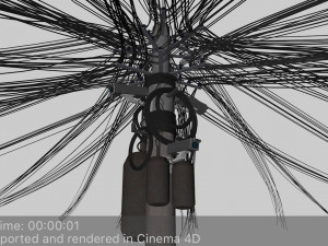 overhead electric cables system pbr Modelo 3D