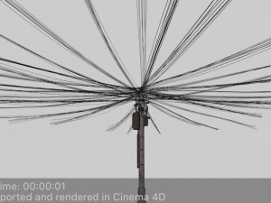 overhead electric cables system pbr Modelo 3D