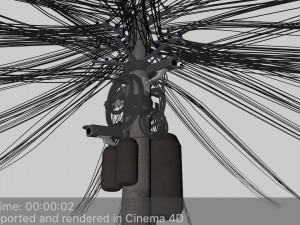overhead electric cables system pbr Modelo 3D