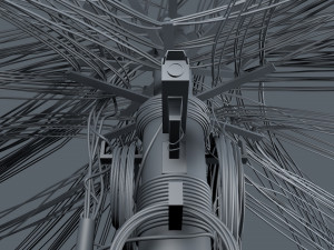 overhead electric cables system pbr Modelo 3D