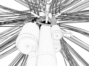 overhead electric cables system pbr 3D Model