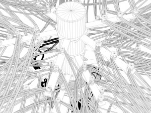 overhead electric cables system pbr Modelo 3D