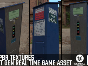 parking meter ticket automat next gen pbr real time asset low-poly 3Dモデル