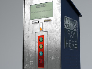 parking meter ticket automat next gen pbr real time asset low-poly 3D Model
