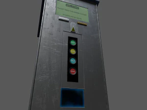 parking meter ticket automat next gen pbr real time asset low-poly 3D Model