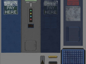 parking meter ticket automat next gen pbr real time asset low-poly 3D Model