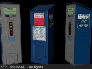 parking meter ticket automat next gen pbr real time asset low-poly 3D Model