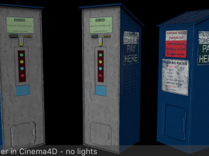 parking meter ticket automat next gen pbr real time asset low-poly 3D Model
