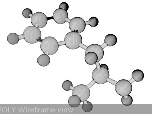 amphetamine molecule structure lowpoly 3D Model