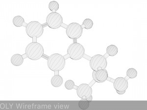 amphetamine molecule structure lowpoly 3D Model