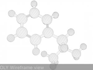 estrutura da mol&eacute;cula de anfetamina lowpoly Modelo 3D