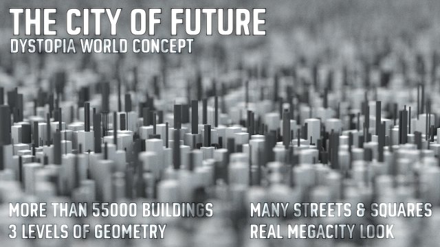 city of future 3Dモデル .c4d .max .obj .3ds .fbx .stl .blend