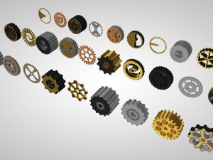 steampunk cogwheels pack 3Dモデル